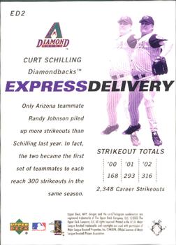 2003 Upper Deck MVP - Express Delivery #ED2 Curt Schilling Back