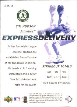 2003 Upper Deck MVP - Express Delivery #ED14 Tim Hudson Back