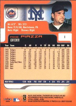 2002 Fleer Focus Jersey Edition #1 Mike Piazza Back