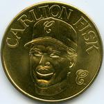 1990 Bandai Sport Star Collector Coins #NNO Carlton Fisk Front