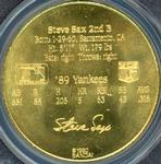 1990 Bandai Sport Star Collector Coins #NNO Steve Sax Back