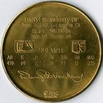1990 Bandai Sport Star Collector Coins #NNO Darryl Strawberry Back