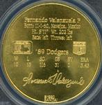 1990 Bandai Sport Star Collector Coins #NNO Fernando Valenzuela Back