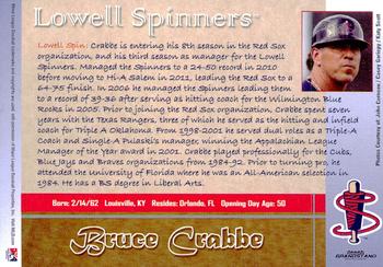 2012 Grandstand Lowell Spinners #NNO Bruce Crabbe Back