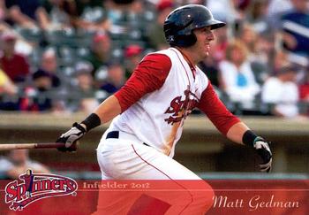 2012 Grandstand Lowell Spinners #NNO Matt Gedman Front
