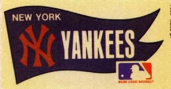 1975 Fleer Official Major League Patches - Pennants #NNO New York Yankees Pennant Front