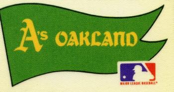 1975 Fleer Official Major League Patches - Pennants #NNO Oakland Athletics Pennant Front