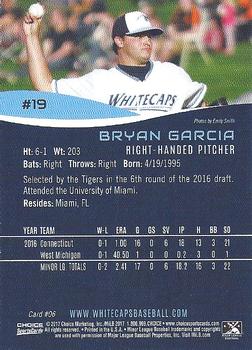 2017 Choice West Michigan Whitecaps #06 Bryan Garcia Back