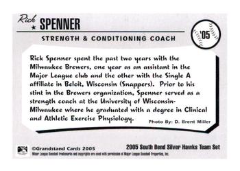 2005 Grandstand South Bend Silver Hawks #NNO Rick Spencer Back