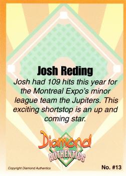 2000 Diamond Authentics Autographs - Base Set (unsigned) #13 Josh Reding Back