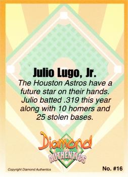 2000 Diamond Authentics Autographs - Base Set (unsigned) #16 Julio Lugo Back