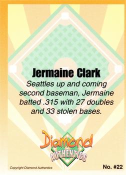 2000 Diamond Authentics Autographs - Base Set (unsigned) #22 Jermaine Clark Back
