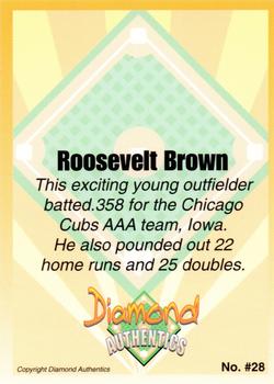 2000 Diamond Authentics Autographs - Base Set (unsigned) #28 Roosevelt Brown Back