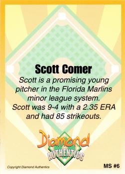2000 Diamond Authentics Autographs - Magnificent 7 (unsigned) #MS6 Scott Comer Back