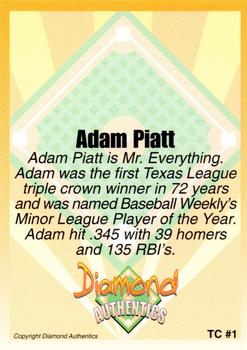 2000 Diamond Authentics Autographs - Triple Crown (unsigned) #TC1 Adam Piatt Back