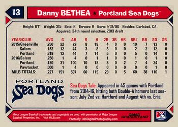 2017 Grandstand Portland Sea Dogs #NNO Danny Bethea Back