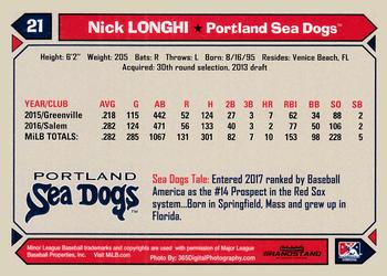 2017 Grandstand Portland Sea Dogs #NNO Nick Longhi Back