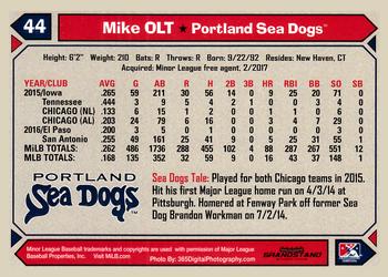 2017 Grandstand Portland Sea Dogs #NNO Mike Olt Back