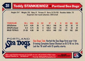 2017 Grandstand Portland Sea Dogs #NNO Teddy Stankiewicz Back
