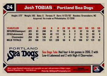 2017 Grandstand Portland Sea Dogs #NNO Josh Tobias Back