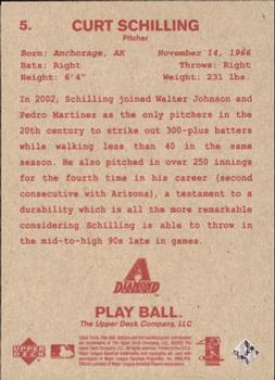 2003 Upper Deck Play Ball - Red Backs #5 Curt Schilling Back