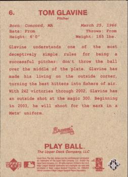 2003 Upper Deck Play Ball - Red Backs #6 Tom Glavine Back