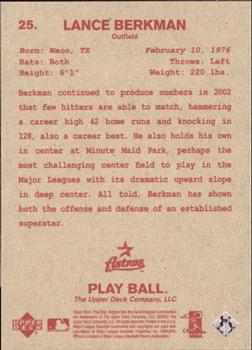 2003 Upper Deck Play Ball - Red Backs #25 Lance Berkman Back
