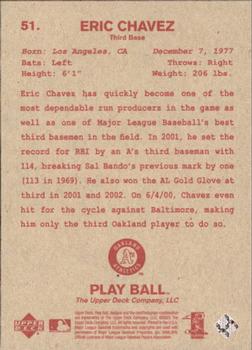 2003 Upper Deck Play Ball - Red Backs #51 Eric Chavez Back