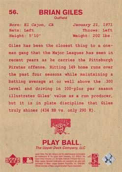 2003 Upper Deck Play Ball - Red Backs #56 Brian Giles Back