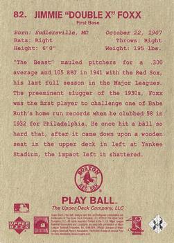 2003 Upper Deck Play Ball - Red Backs #82 Jimmie Foxx Back