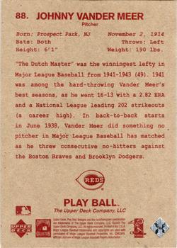 2003 Upper Deck Play Ball - Red Backs #88 Johnny Vander Meer Back