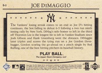 2003 Upper Deck Play Ball - Yankee Clipper 1941 Streak #S-2 Joe DiMaggio Back