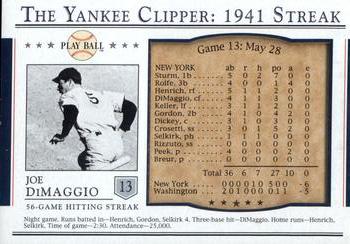2003 Upper Deck Play Ball - Yankee Clipper 1941 Streak #S-13 Joe DiMaggio Front