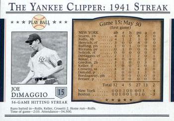 2003 Upper Deck Play Ball - Yankee Clipper 1941 Streak #S-15 Joe DiMaggio Front