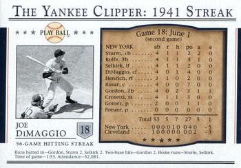 2003 Upper Deck Play Ball - Yankee Clipper 1941 Streak #S-18 Joe DiMaggio Front