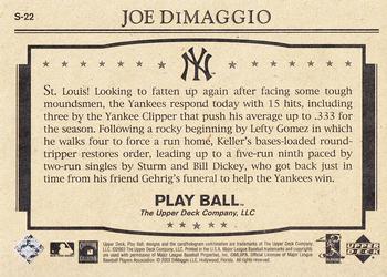 2003 Upper Deck Play Ball - Yankee Clipper 1941 Streak #S-22 Joe DiMaggio Back