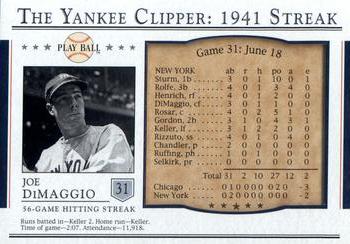 2003 Upper Deck Play Ball - Yankee Clipper 1941 Streak #S-31 Joe DiMaggio Front