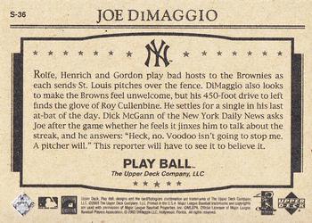 2003 Upper Deck Play Ball - Yankee Clipper 1941 Streak #S-36 Joe DiMaggio Back