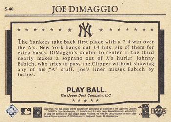 2003 Upper Deck Play Ball - Yankee Clipper 1941 Streak #S-40 Joe DiMaggio Back