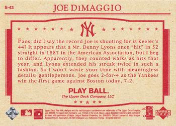 2003 Upper Deck Play Ball - Yankee Clipper 1941 Streak #S-43 Joe DiMaggio Back