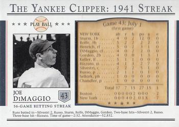 2003 Upper Deck Play Ball - Yankee Clipper 1941 Streak #S-43 Joe DiMaggio Front