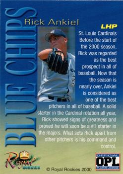 2000 Royal Rookies Futures - Blue Chips Limited Edition #NNO Rick Ankiel Back