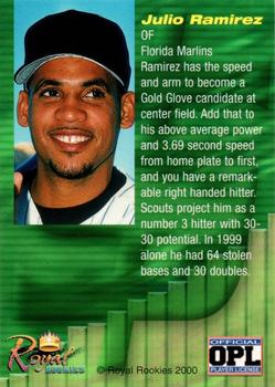 2000 Royal Rookies Futures - High Yield Limited Edition #NNO Julio Ramirez Back