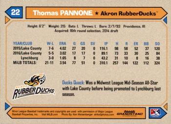 2017 Grandstand Akron RubberDucks #NNO Thomas Pannone Back