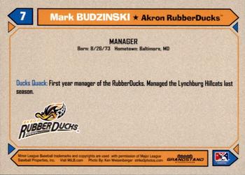 2017 Grandstand Akron RubberDucks #NNO Mark Budzinski Back