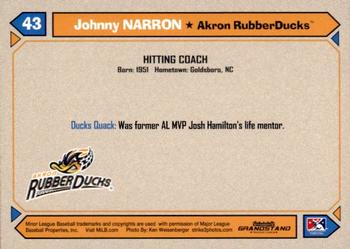 2017 Grandstand Akron RubberDucks #NNO Johnny Narron Back