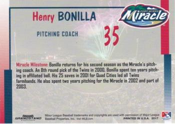 2017 Grandstand Fort Myers Miracle #NNO Henry Bonilla Back