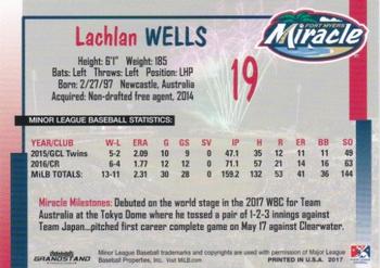 2017 Grandstand Fort Myers Miracle #NNO Lachlan Wells Back