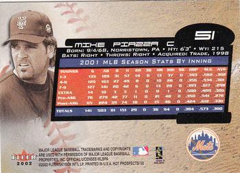 2002 Fleer Hot Prospects #51 Mike Piazza Back