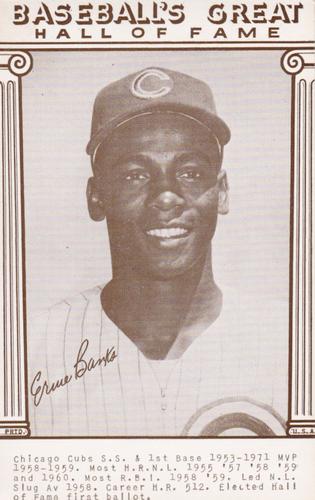 1977 Baseball's Great Hall of Fame Exhibits #NNO Ernie Banks Front